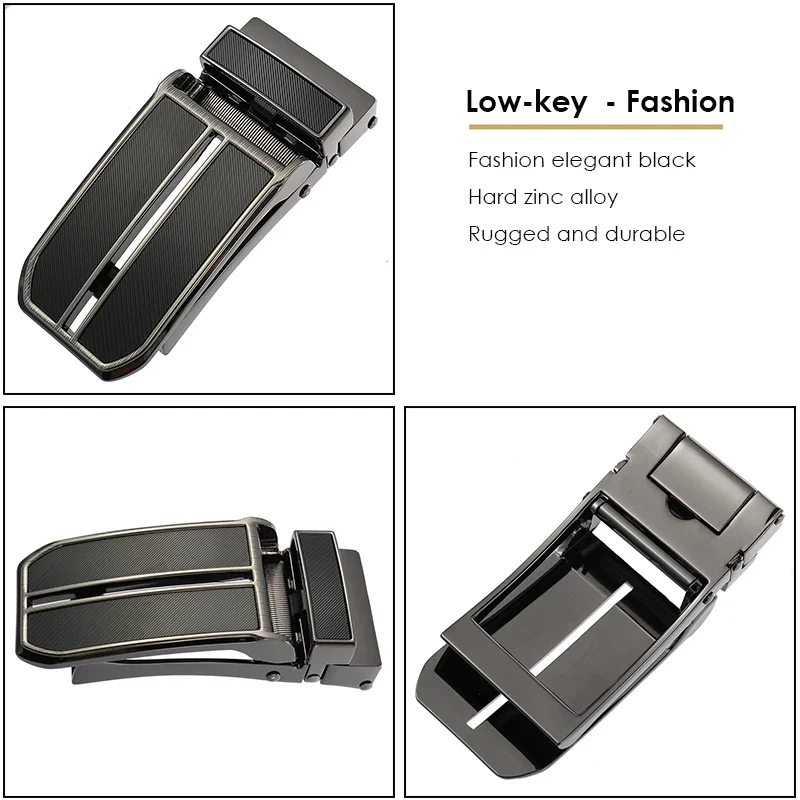 Sleek 3.0cm Cowhide Business Belt Elegant black leather belt for business attire.
