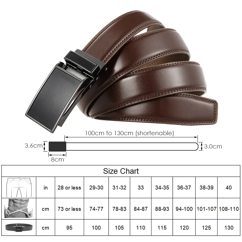 Urban-Sleek 30mm Automatic Minimalist Belt Stylish brown leather belt with automatic buckle for modern, minimalist fashion. Perfect for casual.