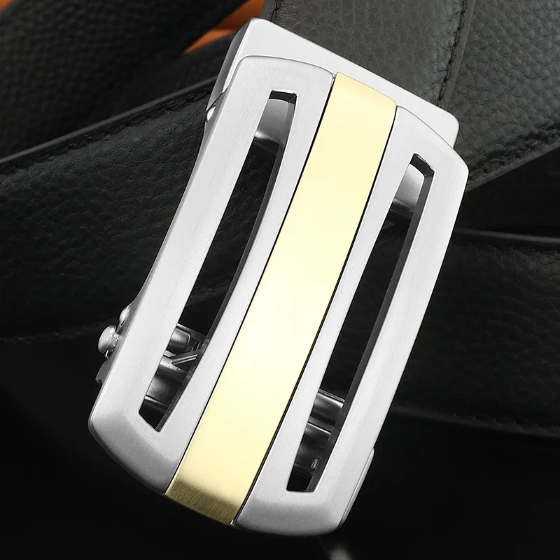 Vanguard-Elite Luxury Designer Automatic Belt Elegant luxury automatic belt with gold and silver finish.