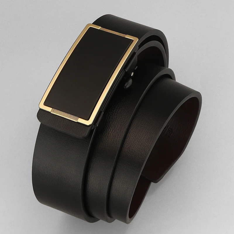 Phantom-Grip Silent Toothless Belt Elegant black belt with automatic buckle for a sleek look.