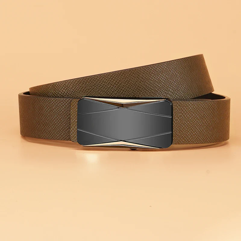 Apex Geometric Designer Automatic Ratchet Belt Automatic ratchet belt with geometric buckle design for easy size adjustment.