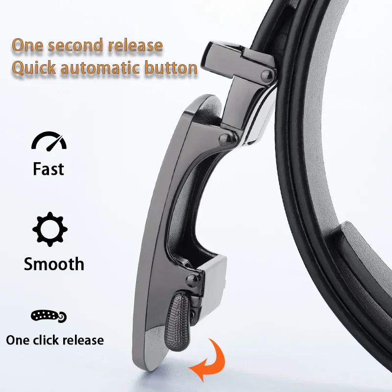 Adjustable ratchet belt with quick-release button for easy fastening and removal Enables fast, smooth, and secure fit with one-click release mechanism for the SharpGlide V-Line belt.
