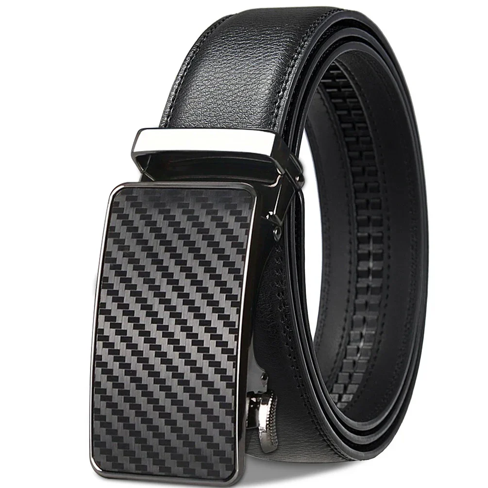 CarbonEdge Automatic Ratchet Belt for Precise Fit Automatic ratchet belt with carbon fiber pattern for a sleek, modern look. Perfect for a tailored, c.
