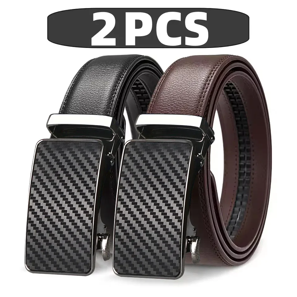 CarbonEdge Automatic Ratchet Belt Set for Men Automatic ratchet belts with carbon fiber design, adjustable fit, and premium leather straps. Perfec.