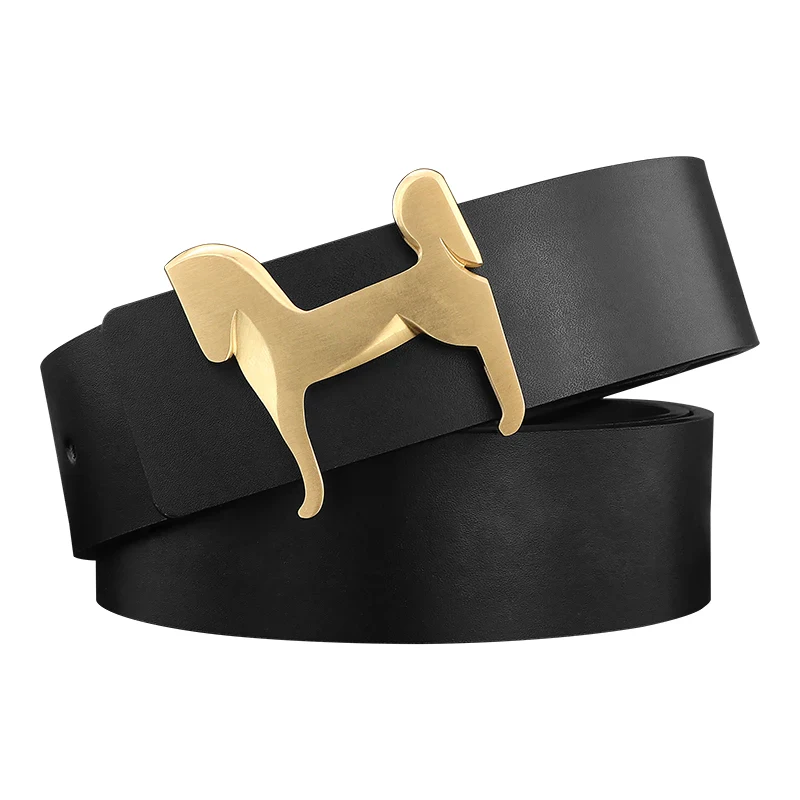 Leather Belt with Stainless Steel Horse Buckle Elegant women's leather belt with a stainless steel horse buckle for a stylish look. Perfect accesso.