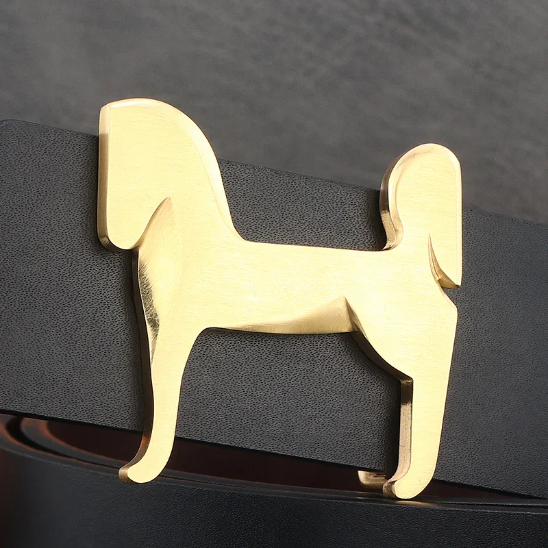 Women’s Leather Belt with Stainless Steel Horse Buckle Leather belt with stainless steel horse buckle for women.