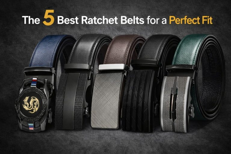 Selection of five high-quality ratchet belts for a customizable, no-hole fit.