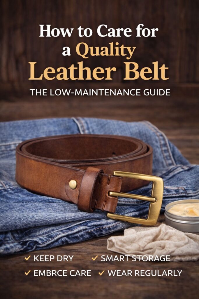 Leather belt care tips for durability and style.