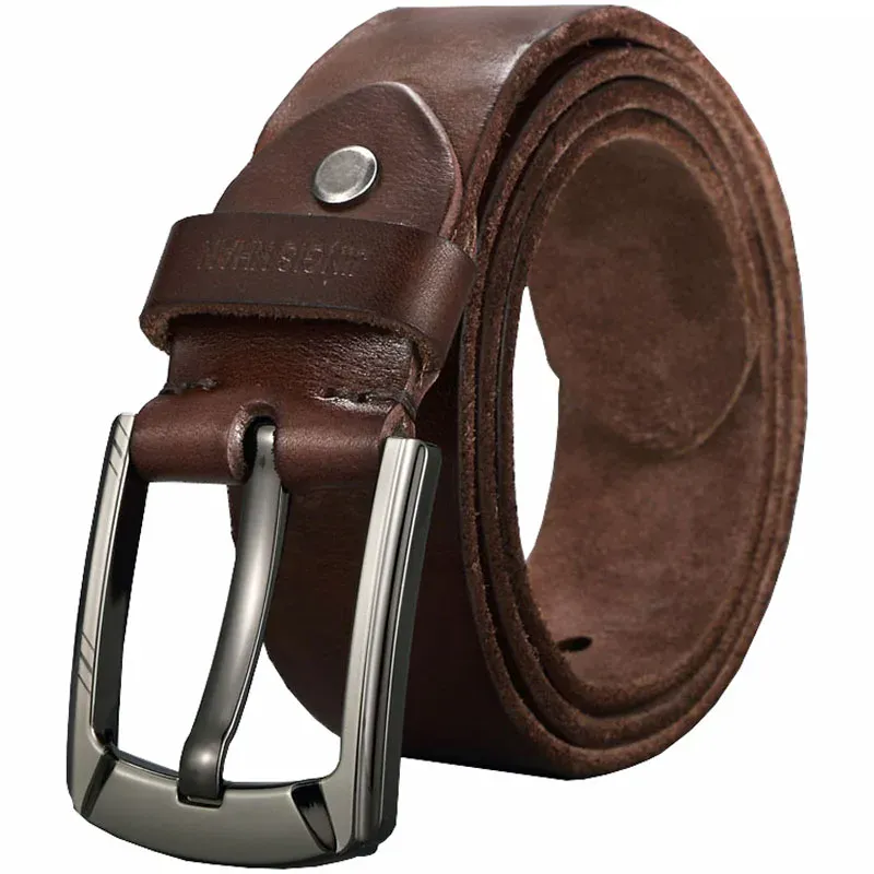 Men’s Genuine Cowhide Leather Belt with Classic Pin Buckle High-quality genuine cowhide leather belt with a durable pin buckle for men. Perfect for casual and.