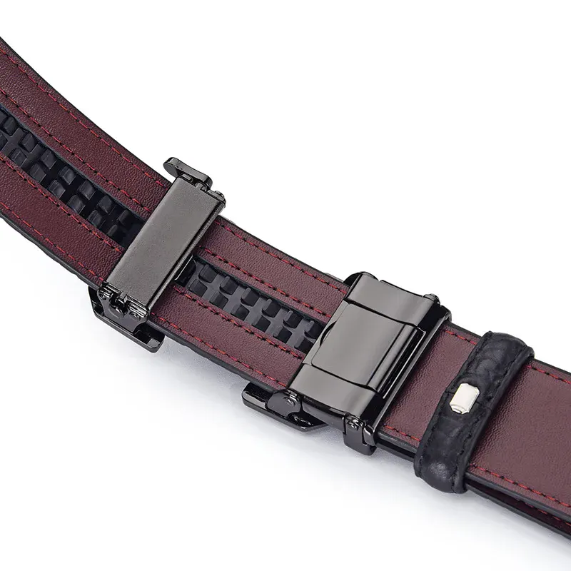 High Quality Leather Business Belt Elegant genuine leather men's belt with automatic buckle.