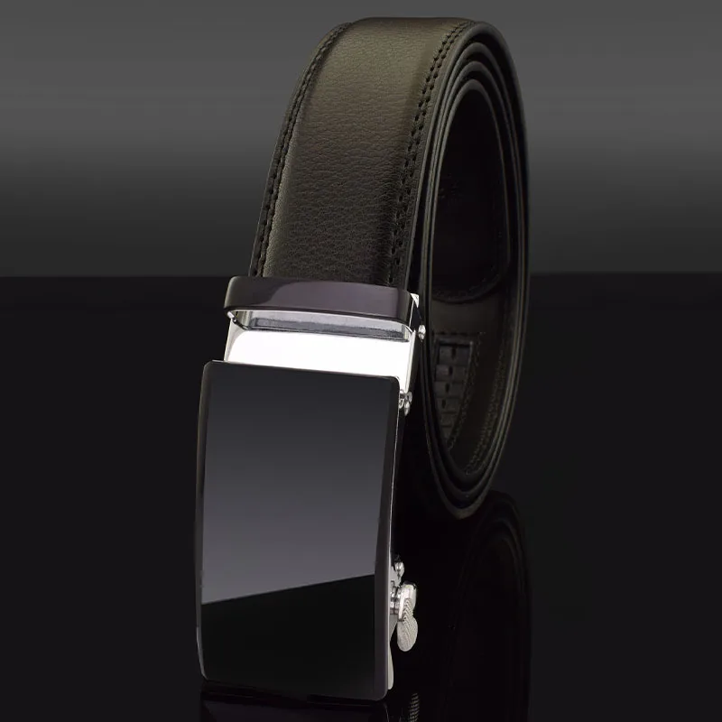 High Quality Automatic Buckle White Belt Automatic buckle men's white leather belt, 3.5cm waist strap, stylish and durable.