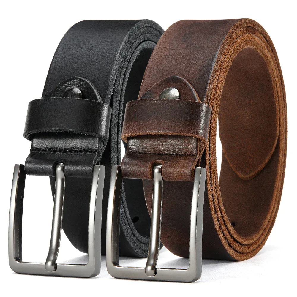 High-quality black and brown belts made of leather