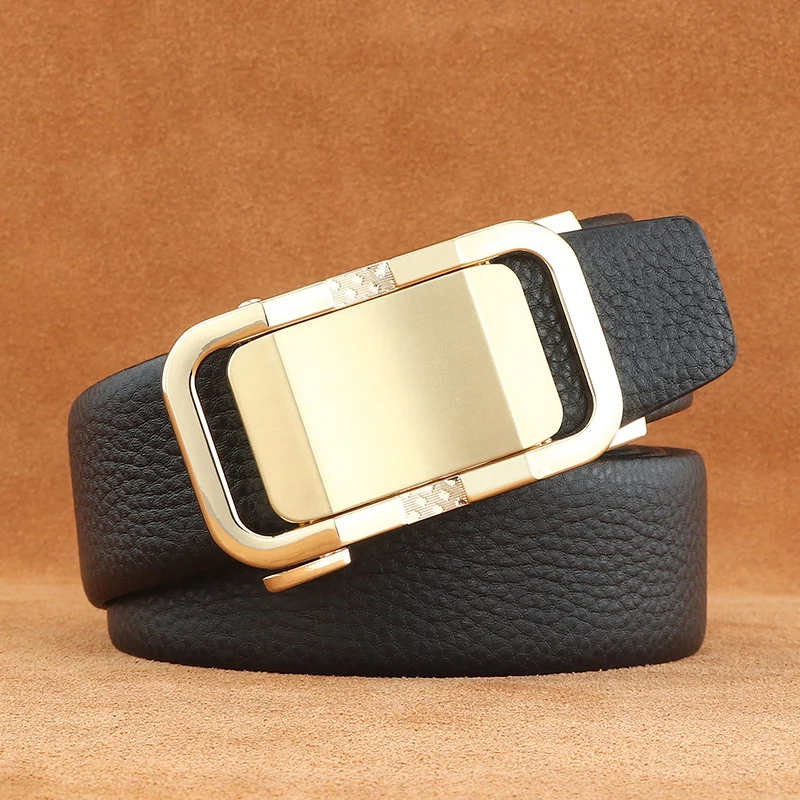 High quality Belt men classic glossy Automatic Buckle designer luxury genuine leather young men commerce Waistband High quality Belt men classic glossy Automatic Buckle designer luxury genuine leather young men commerce Waistband