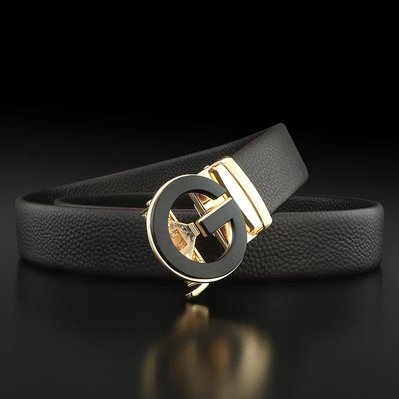 Genuine Leather Designer Belt for Men High-Quality Letter G Buckle Leather Belt for Men.