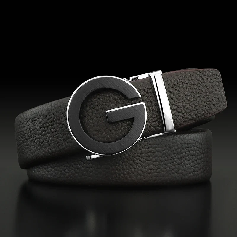 Genuine Leather Designer Belt for Men High-Quality Letter G Buckle Leather Belt for Men.