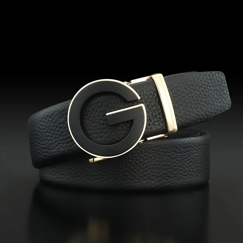 Genuine Leather Designer Belt for Men High-Quality Letter G Buckle Leather Belt for Men.