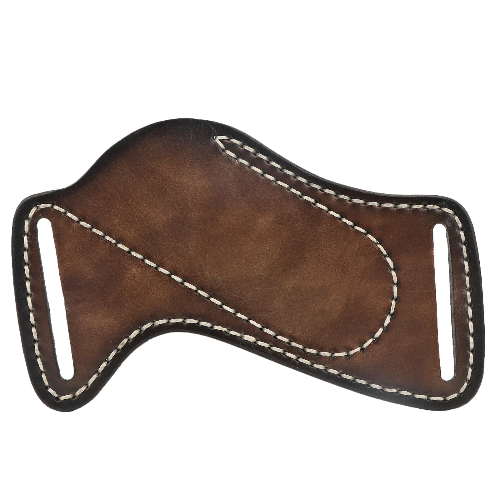 Leather Pocket Organizer for EDC Tools Brown leather pocket organizer for folding knives and multitools with belt loop.