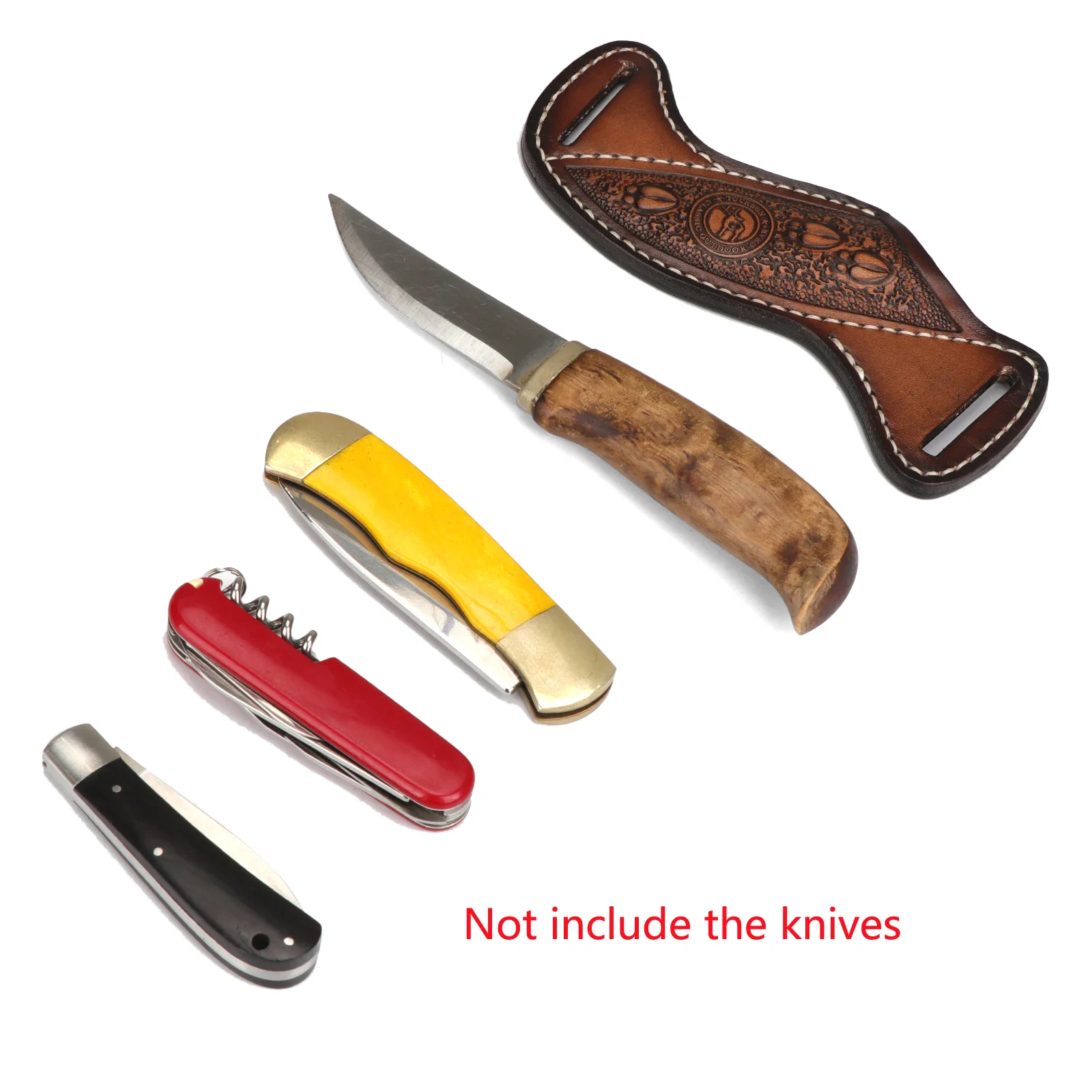 Leather Engraved Knife Sheath for EDC Storage Engraved leather sheath for folding knives and EDC pocket organizer.
