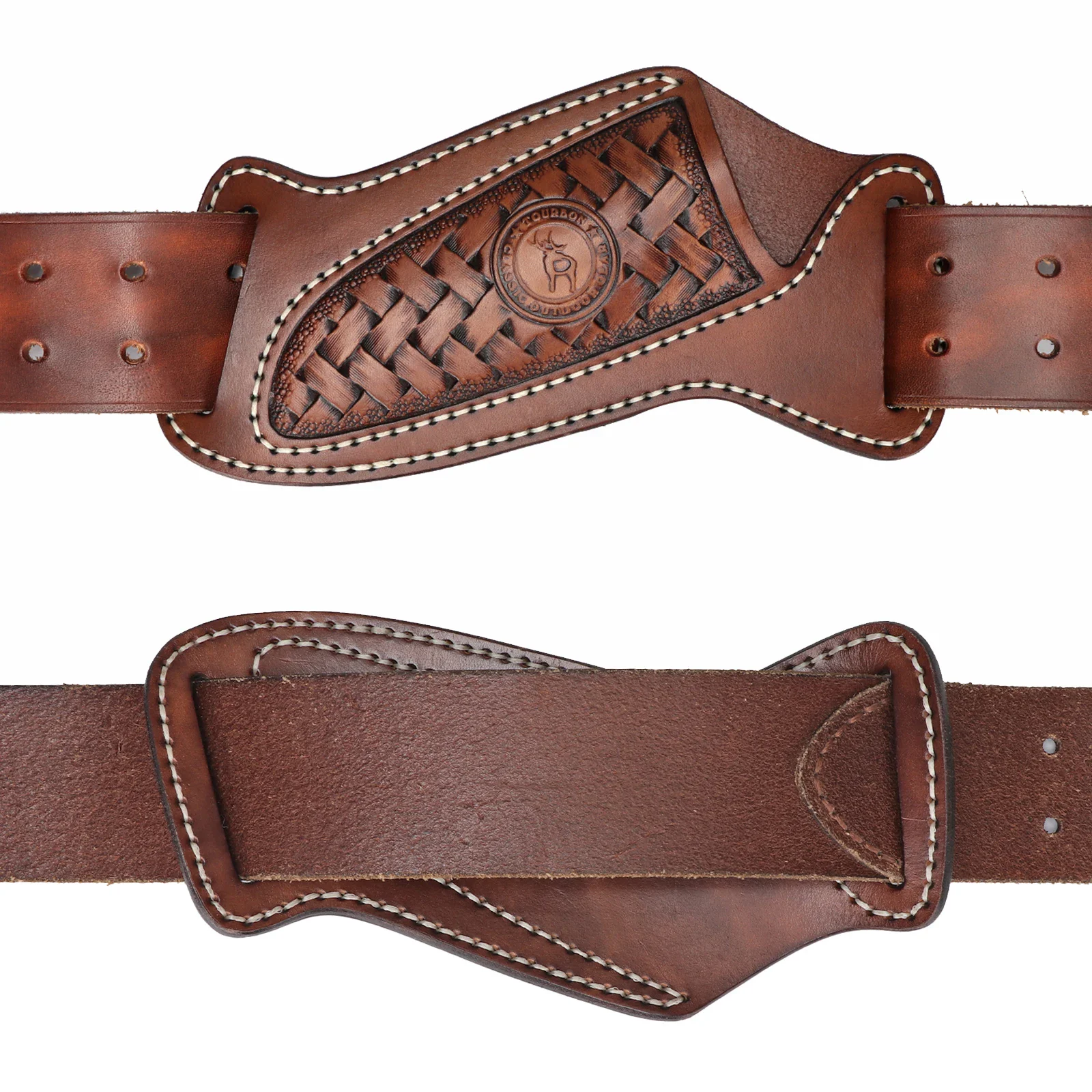 Leather Knife Sheath with Belt Loop for EDC Carry Leather knife sheath with belt loop, ideal for fixed blades and folding knives. Durable, stylish too.