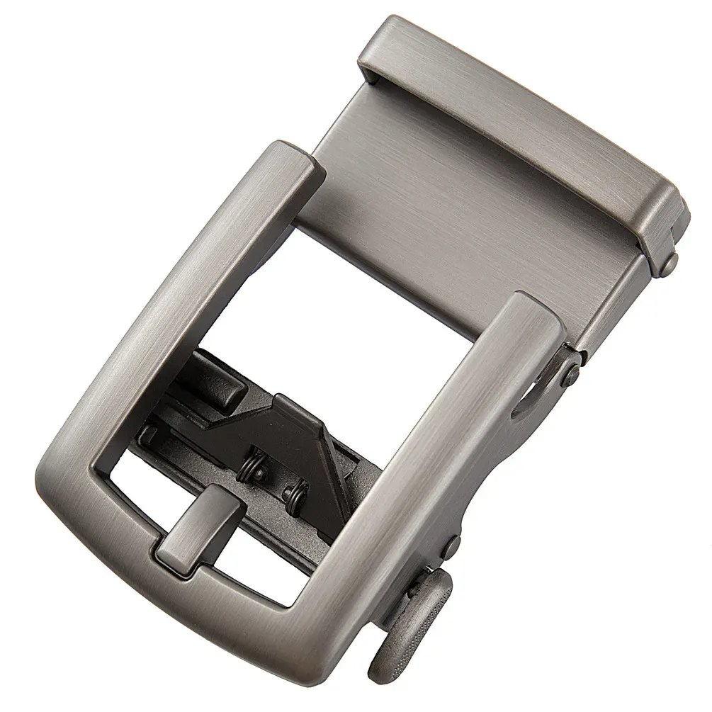 Automatic Belt Buckle for Men and Women Stainless steel automatic belt buckle with sleek finish and adjustable ratchet mechanism.