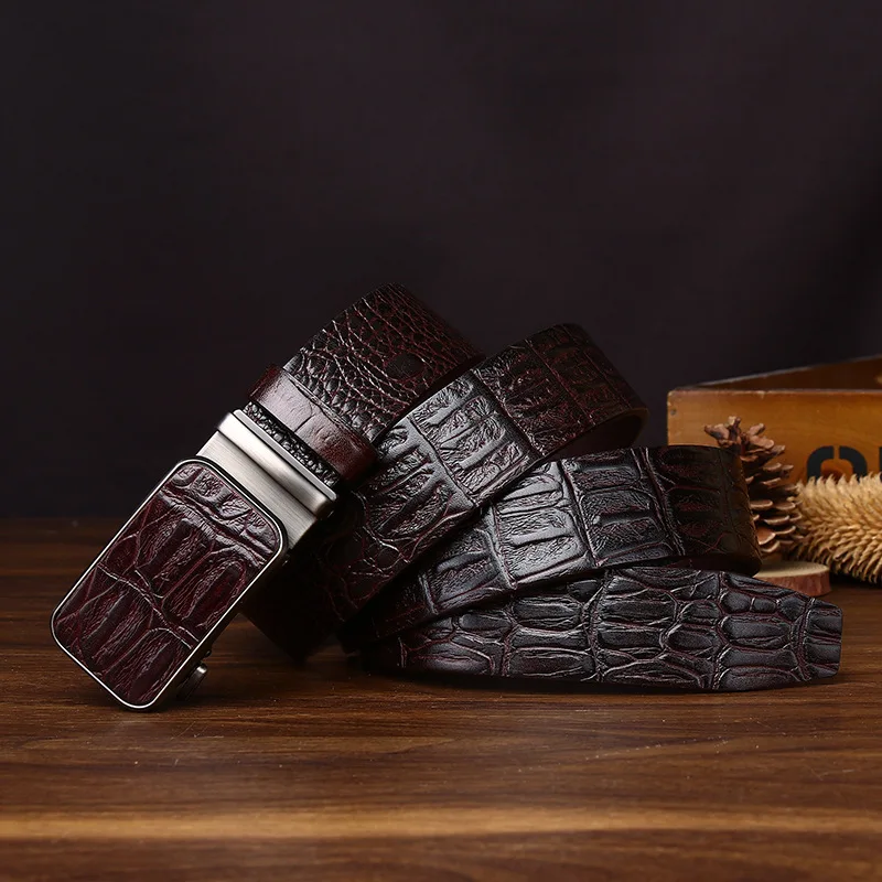 Apex Croc Men’s Crocodile-Embossed Automatic Belt Apex Croc Men's Crocodile-Embossed Automatic Belt