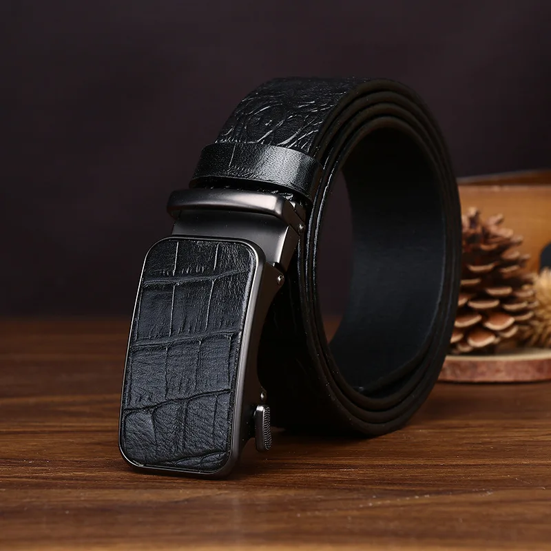 Apex Croc Men’s Crocodile-Embossed Automatic Belt Apex Croc Men's Crocodile-Embossed Automatic Belt