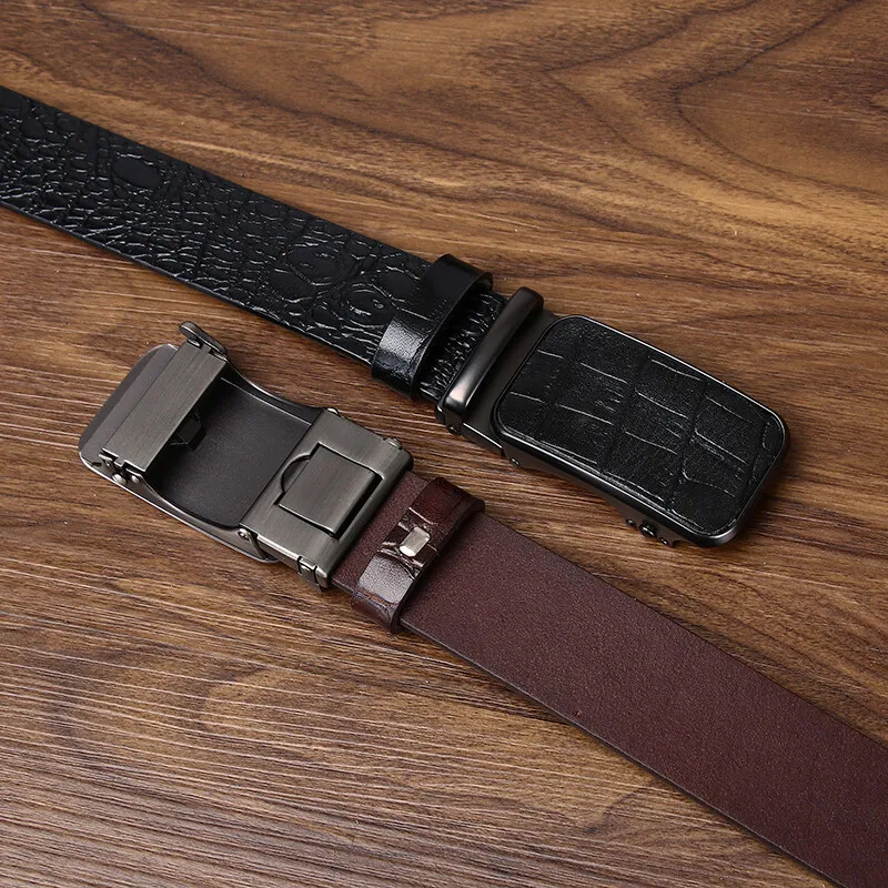 Apex Croc Men’s Crocodile-Embossed Automatic Belt Apex Croc Men's Crocodile-Embossed Automatic Belt