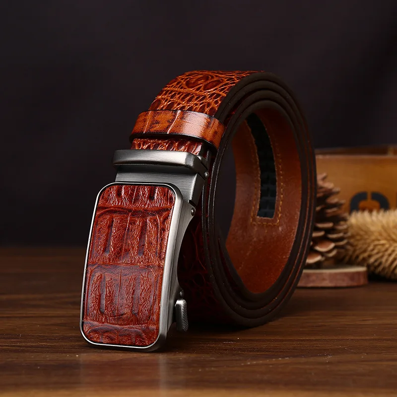 Apex Croc Men’s Crocodile-Embossed Automatic Belt Apex Croc Men's Crocodile-Embossed Automatic Belt