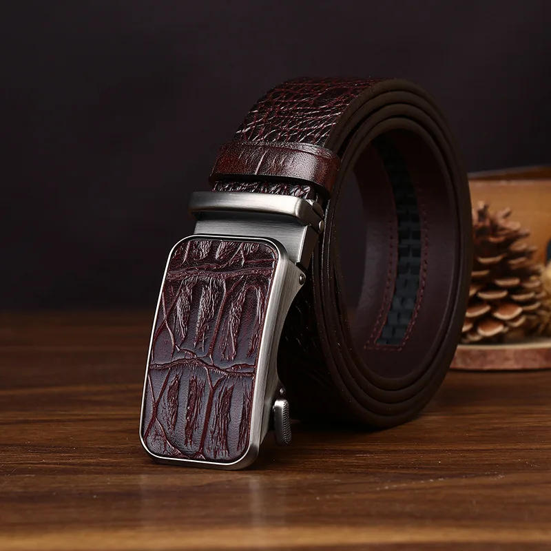 Apex Croc Men’s Crocodile-Embossed Automatic Belt Apex Croc Men's Crocodile-Embossed Automatic Belt